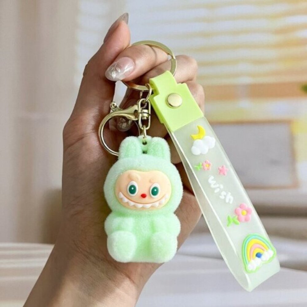 New Cute Green Laboo Bunny Keychain